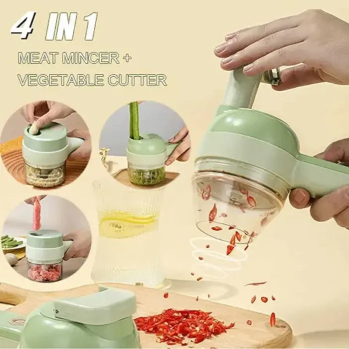 Versatile 4-in-1 Handheld Electric Vegetable Cutter Set